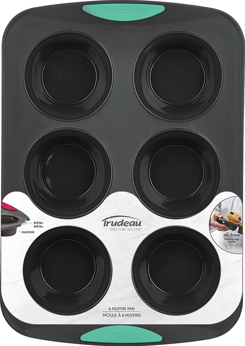 Trudeau Bakeware Cupcake Pan, 6-Count, Mint - Image 2